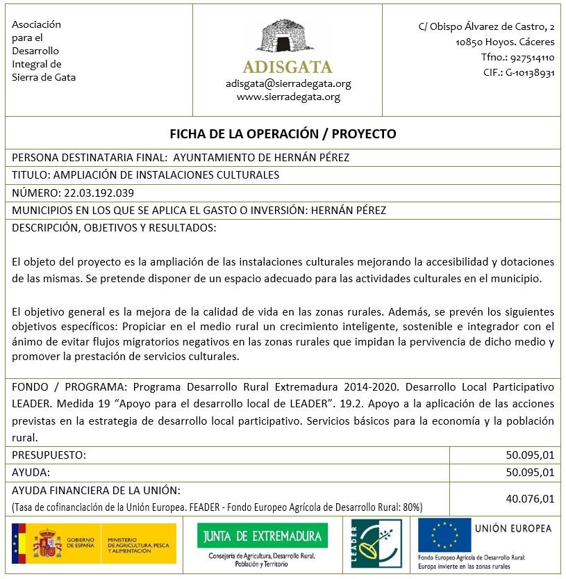 cartel descriptivo de la subvención
